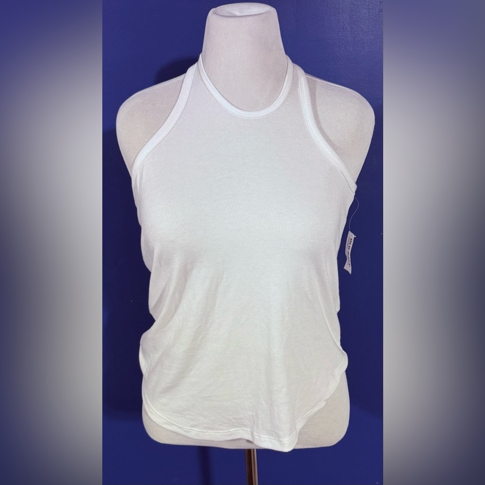 Old Navy Ribbed White Tank Top Size-XL